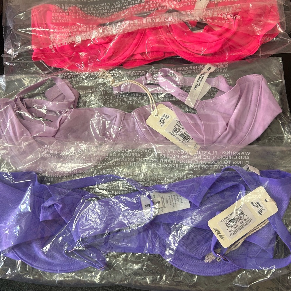 Aerie Women's Intimates Set - Pink, Purple, and Blue - Picture 4 of 4